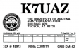 K7UAZ QSL Card