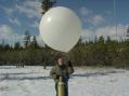 K7OX launching balloon to support a full size 1/4 vertical for 160.
