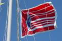 ARRL "Battle Flag" flies from the forestay.