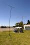 Operations tent with 10/15 Meter Buddiepole and 20 Meter Yagi.