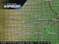 KAKE TV(Wichita) "Viper 3D" doppler radar shows thunderstorm over the "cattle pens" Sat. afternoon and evening.