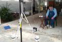 W5TVW setup in carport with Sandy at rig.