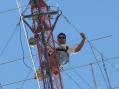 During the 2ele 40M beam and Tribander at 140ft installation