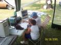 Ben Grimm (KA9KOG)is helping his grandson Tyler making his first Field Day Contacts