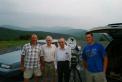 Steve, KB8VAO; Neil, AB4YK; Bernie, W4SW and Erik, KG4DGF on Reddish Peak just after Bernie completed one of his 47 GHz QSOs.  Simon, KE4CKF, snapped the photo on Steve's camera.