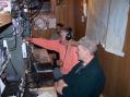 A view across the microwave shack. N2CEI is on 222 in the background. K1DY is working 432 in the middle, while WA1T is trying out 903 and up in the foreground.