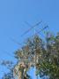 My temporary antenna farm - 3 elements on 6, 15 elements on 70cm, 6 elements on 2