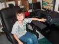 My 7 year old Connor warming up the radio and chair!