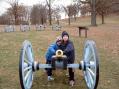 Jonathan, 6, and Jacob, 8, help dad bring out the "Big Gun" for the 10m contest.