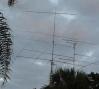 After 4 hurricanes, new antennas were put up. 20M Monobander, 6M7, 222-5WL, 2M5WL and 2nd 6M7. Small tower has 21 over 21 on 432Mhz, and 45 el Loopers for 1296 and 2304 and a 902Mhz antenna.