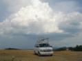 Running from thunderheads in EM75 two hours into the contest.