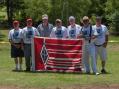 Oh, what a crew!
Great image guys a wearin' those League T-Shirts and proudly displaying the League flag.
Left to Right
 
Bill Stacy - N5TU, Troy Woolery - KC5VML NCRG Club Pres., Tad Beverage - KC5DPT, Ricky Harbour - KE5AUI NCRG Club Vice Pres., Lloyd Brown - KD5JXA Noble County EM., Dean Feken - KL7MA club trustee Sec OO &amp; West Gulf Assist. Div Director, George Barnhart - N9TRC