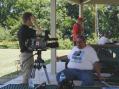 The media has arrived at SOARES FD 2006!
Kevin-N0IRW, Section Public Information Coordinator, is getting primed to speak the gospel of Amateur Radio.  Light, camera, action...
Photo courtesy of N5OK