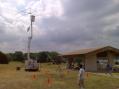 The Dallas ARC Field Day site, 2006.  Thanks to Sergio-KC5FEX for use of the bucket truck!  It truly was awesome and made the installation very easy!  All photos courtesy of Joe Isabella, N3JI.