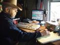 Dick W9RVP operating the Long Wire Station on 40M CW.