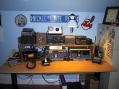 A picture of the shack before I removed the mikes! Operate CW, PSK31 and RTTY.