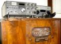 30 year old transciever with 60 year old key in use atop a 75 year old all-wave parlor radio.
