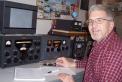 Rich Budd, W0TF, put his Central Electronics 200V transmitter and Collins 75A-4 receiver on the air with his J-47 straight key.