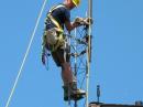 W9DVS and the Marinette &amp; Menominee ARC Ham Assistance Team, HAT, taking down a tower in Sister Bay.