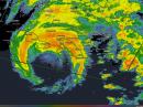 A radar image of Hurricane Francine as it made landfall.