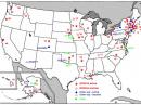Locations and status of the 500 kHz experimental stations in the United States.
