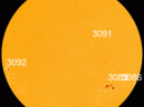 Sunspot AR3089 has a delta-class magnetic field that harbors energy for X-class solar flares. [Photo courtesy of NASA SDO/HMI]