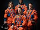 The crew of NASA's Artemis II mission (left to right): NASA astronauts Christina Hammock Koch, Reid Wiseman KF5LKT, (seated), Victor Glover, KI5BKC, and CSA astronaut Jeremy Hansen, KF5LKU. Credits: NASA.