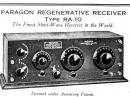 Figure 3 — An illustration of the Paragon RA-10 regenerative receiver from a 1922 Adams-Morgan catalogue immodestly promoted as “the finest short-wave receiver in the world.” In 1922 the set sold for $75, which is equivalent to some $920 in today’s currency.
