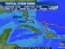 This map shows how Tropical Storm Hanna has made its way to the US. [Map courtesy of The Weather Channel]