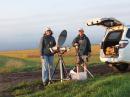 Starting our Saturday of the September weekend about 5 miles west of Fargo, ND.  A bit cool.