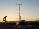 While N6NB/R operated in DM15, "designated driver" Rob Hughes took this sunset photo looking west toward the
mountain ridge where the N6NB HF/VHF antenna farm is located.