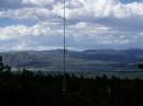 2-meter antennas at 9000 feet looking towards Denver over the top of Buena Vista in the valley.
