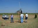 KK5ZG, KD5VOW, KB5RTL, N5ATO, N5RZ, &amp; K5KUX installing the CW station antenna.