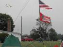 A verticle antenna mast makes a good place to display "Old Glory" and the ARRL colors