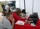 Mary, KC9FVS, and "coach"Steve, KA9OMY, at the controls of the 10-meter dedicated station.