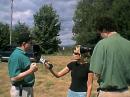 WPTZ News Channel 5's Kelly Reardon interviewing AA1SU at Field Day, with N1OSJ behind the camera.