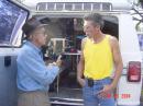 Fred, KT5X, explains station capability to Chama city councilman, Ron Russom.