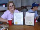 Elizabeth KG4CEZ with the Governor of South Carolina and City of Columbia Mayor's proclamations of Amateur Radio Week!