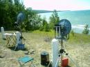 WB0VHF's and W9FZ's stations setup at Great Sand Bay, EN57vk.