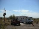 I thought about using the Sahauro Cactus as an antenna anchor point, but climbing it would have been excrutiating!  The park rangers might have had some concerns, too.  The other good news is that I never encountered a single rattlesnake or scorpion.