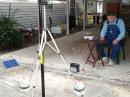 W5TVW setup in carport with Sandy at rig.