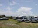 An overview of the CARS/4-H Field Day Site and antennas. You can see three of the four telescoping masts that were used in this view. A 160 meter full-wave loop was installed at 65 feet and several other dipoles were supported by the masts.