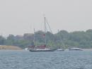45' cutter-rigged ketch Bellerophon on anchor in Potter Cove off Prudence Island at approximately 41 38.12 N by 071 19.7 W.