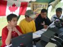 Our youth participants name Michael, working on laptop for the contact, with VE4LIT, VE4RJR and VE4MMD.