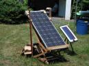 The solar panels. The large panel is 85 watts and was supplied by Bill Baker W1BKR. The small panel was supplied by Dick Finn WA1VUU