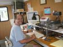 Scott KD5MLY operating the HF station inside the Club trailer...or is he really just enjoying the air conditioning?