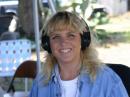 CQ, CQ 40 meters, KG6EFD with her radio ears on.