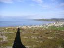 Looking down on Miquelon Village from the hill to the West.  Hotel QTH to left.