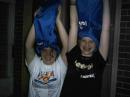 Samantha Wing (KC0MTM) and Rachel Enix - taking a break and showing how a tent bag can make you look like Marge Simpson...