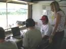 The Phone station with Scott - KC8ZCT logging, Gary - WC8W Operator as Sarah - KC8ZCS looks on.